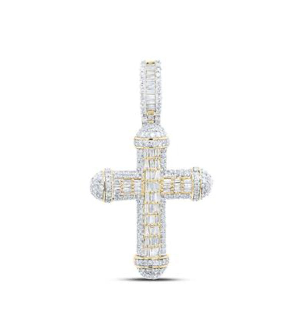 1 1/2CTW-DIA NK CROSS MENS CHARM