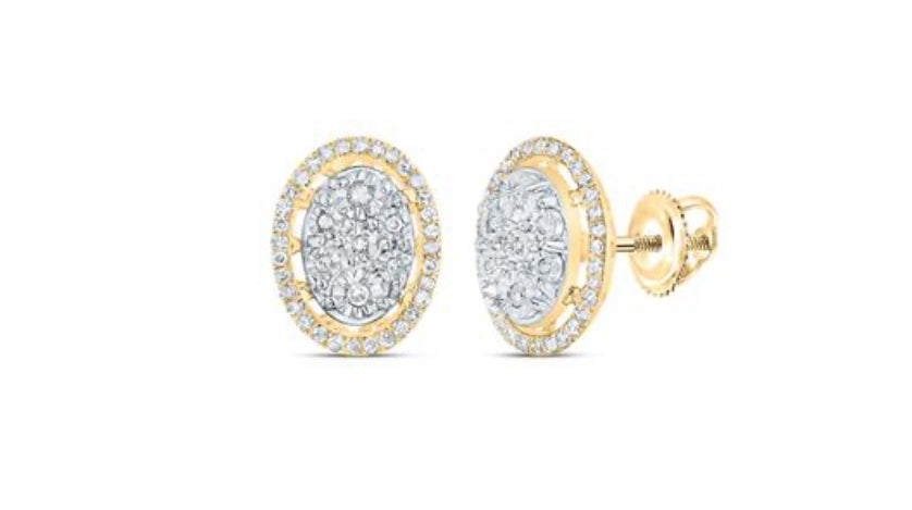 1/4CTW-DIA P1 GIFT OVAL STUD EARRING