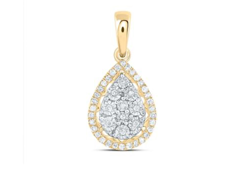 Pear Diamond Gift Pendant in 10K Gold — 1/8 Carat Total Weight