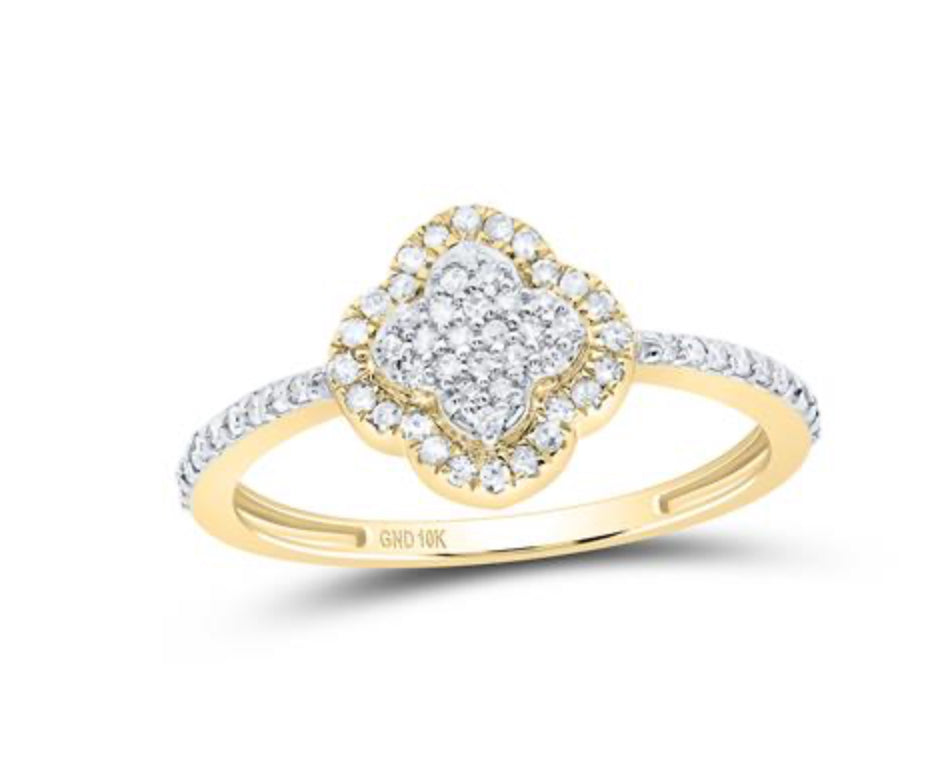 1/4CTW-DIA P1 GIFT CLOVER REZER RING