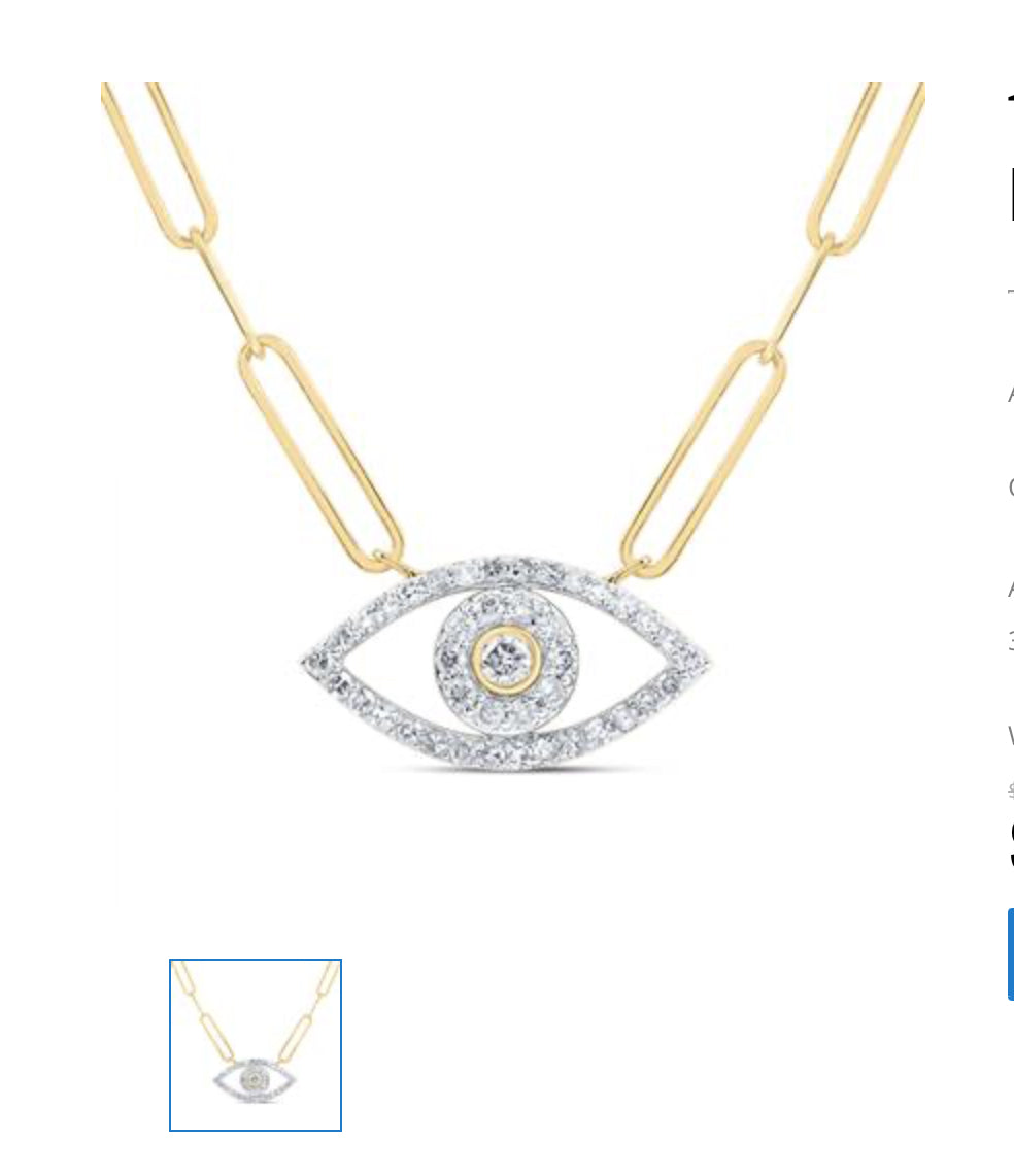 1/4CTW-DIA NK EVIL EYE FASHION NECKLACE (18-INCH)
