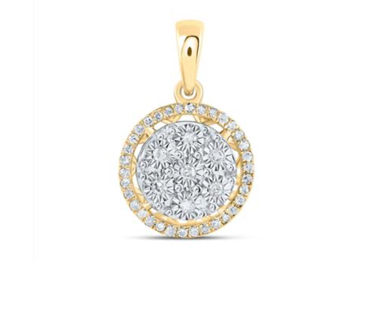 Round Diamond Gift Pendant in 10K Gold — 1/6 Carat Total Weight