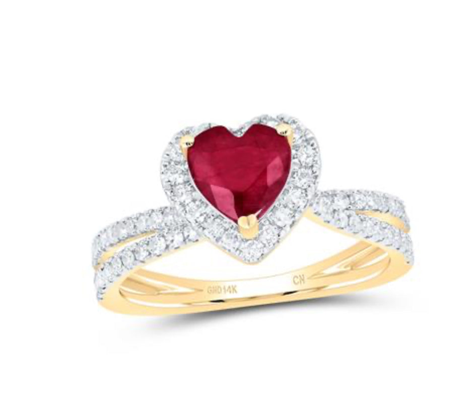 1/2CTW-DIA CN 6.5X6.5MM HT-RU NAT GEM RING