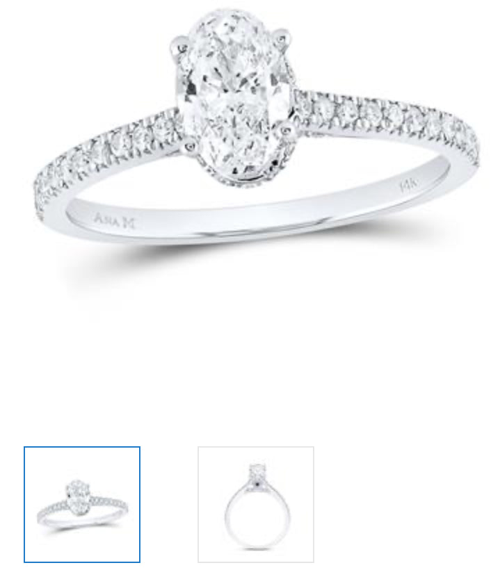 14K WHITE GOLD OVAL DIAMOND SOLITAIRE BRIDAL ENGAGEMENT RING 1 CTTW (CERTIFIED)