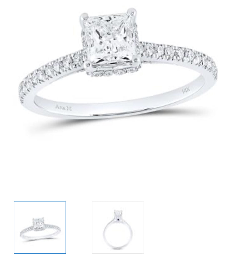 14K WHITE GOLD PRINCESS DIAMOND SOLITAIRE BRIDAL ENGAGEMENT RING 1 CTTW (CERTIFIED)