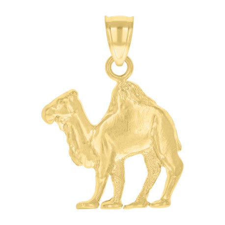 Description Diamond-Cut Camel Animal Charm Pendant in 10K Yellow Gold — 25.6mm