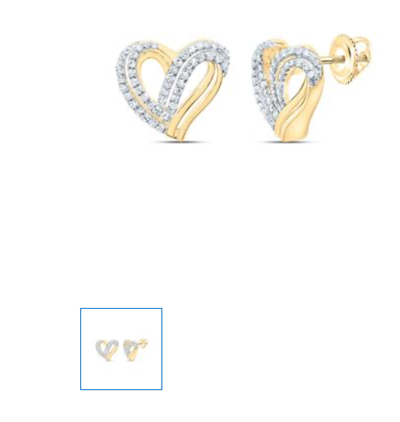 1/3CTW-DIA P1 GIFT HEART EARRING
