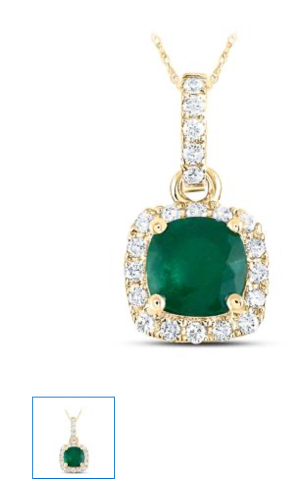 1/10CTW-DIA ANA M 5/8CT-EM NAT GEM PENDANT