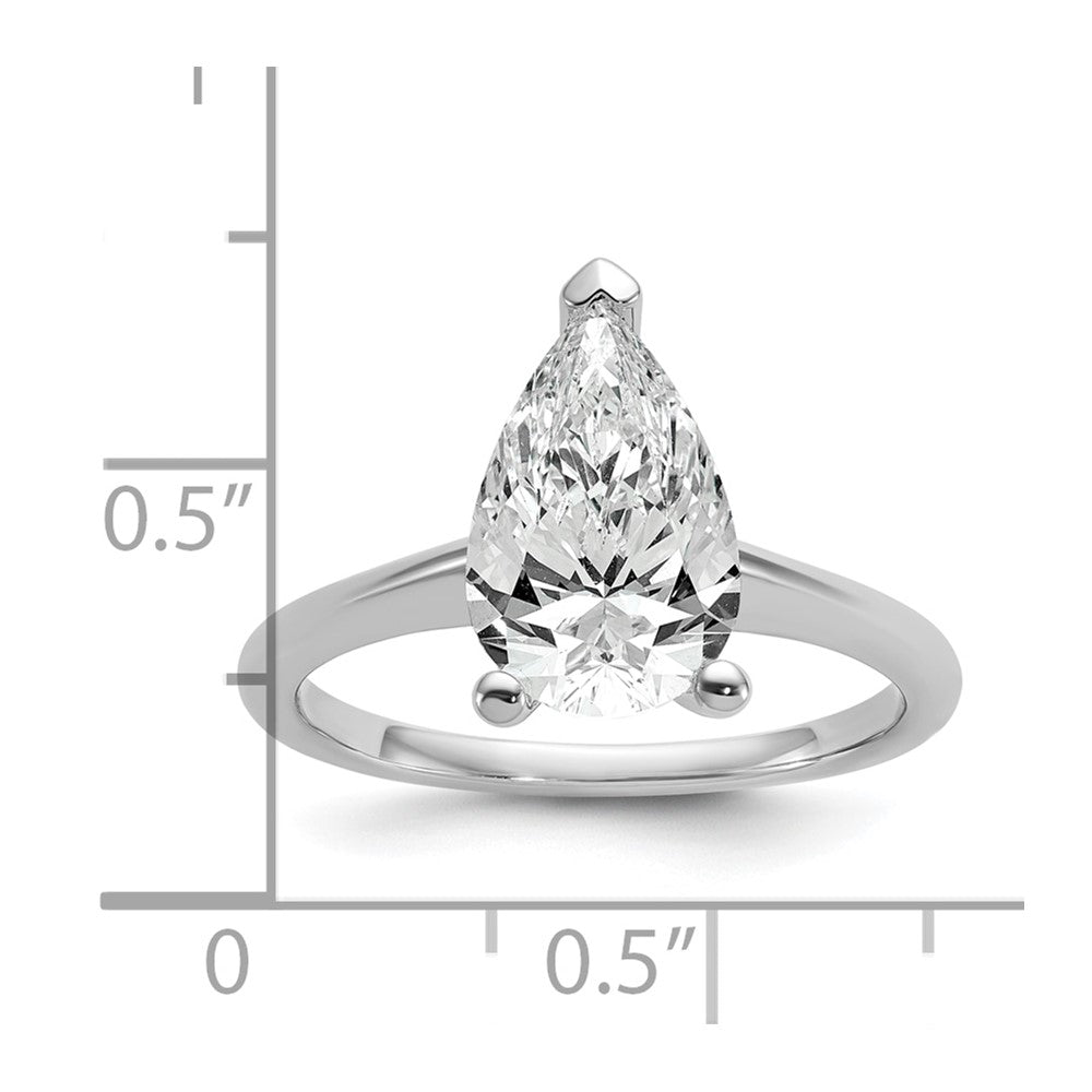 Pear lab-grown diamond solitaire engagement ring in 14K white gold
