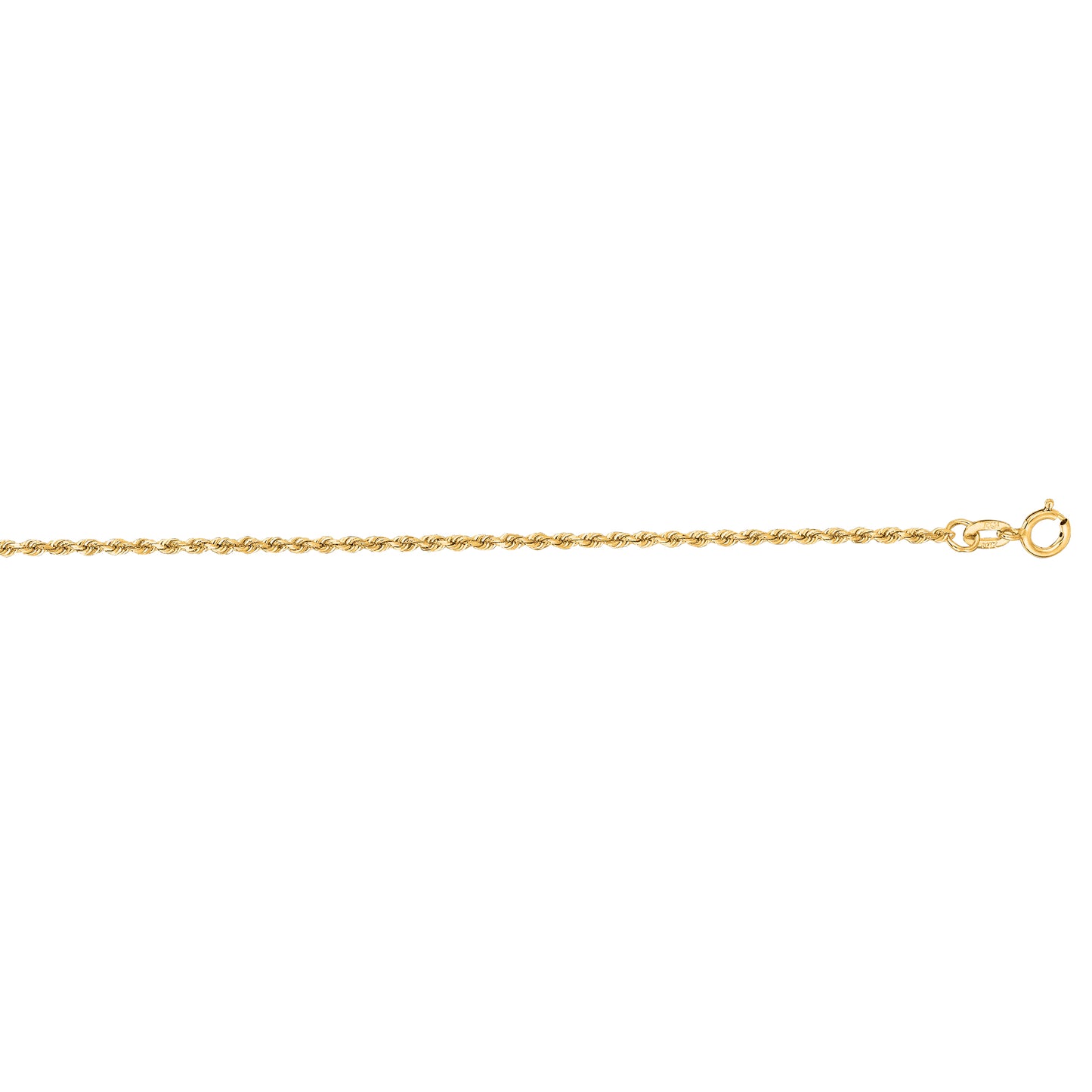 10K Gold 1.4mm Solid Diamond Cut Royal Rope Chain