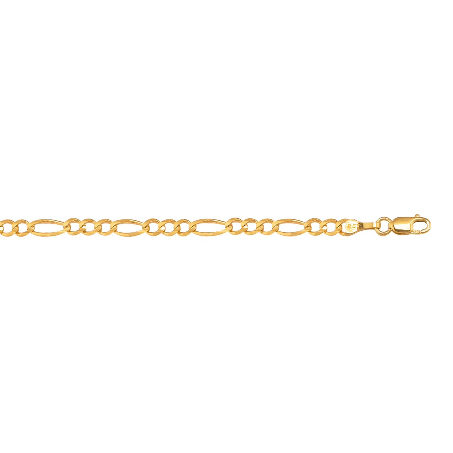 10K Gold 3.7mm Figaro Chain