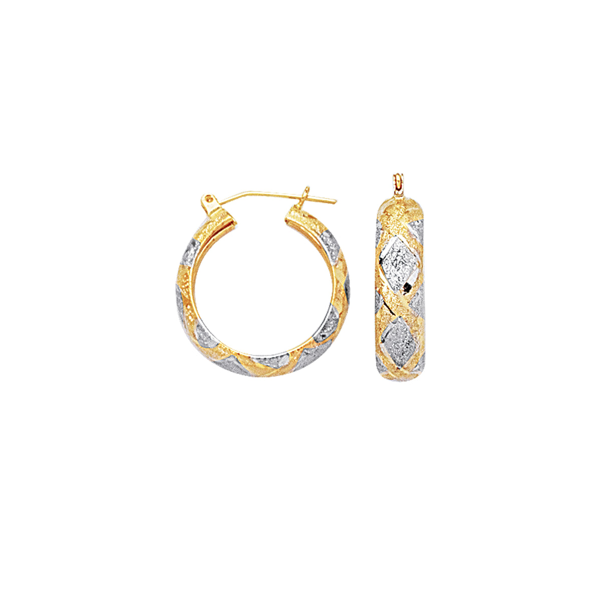 10K Two-Tone Gold Earring