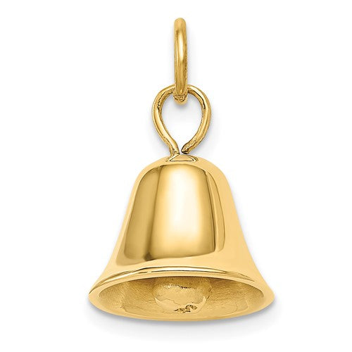 3d Wedding Bell Charm in 14K Yellow Gold — 12mm