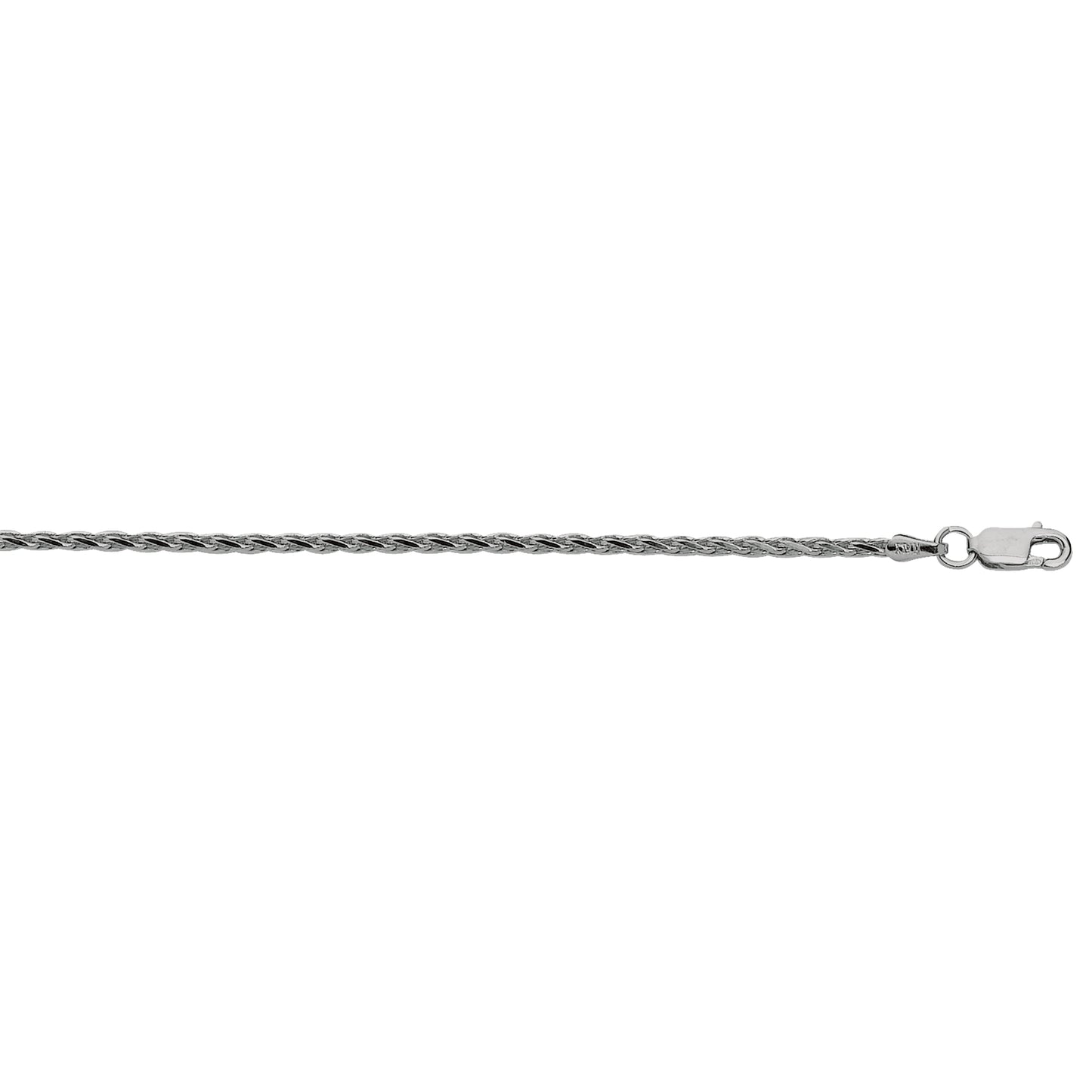 Silver 2.2mm Diamond Cut Wheat Chain