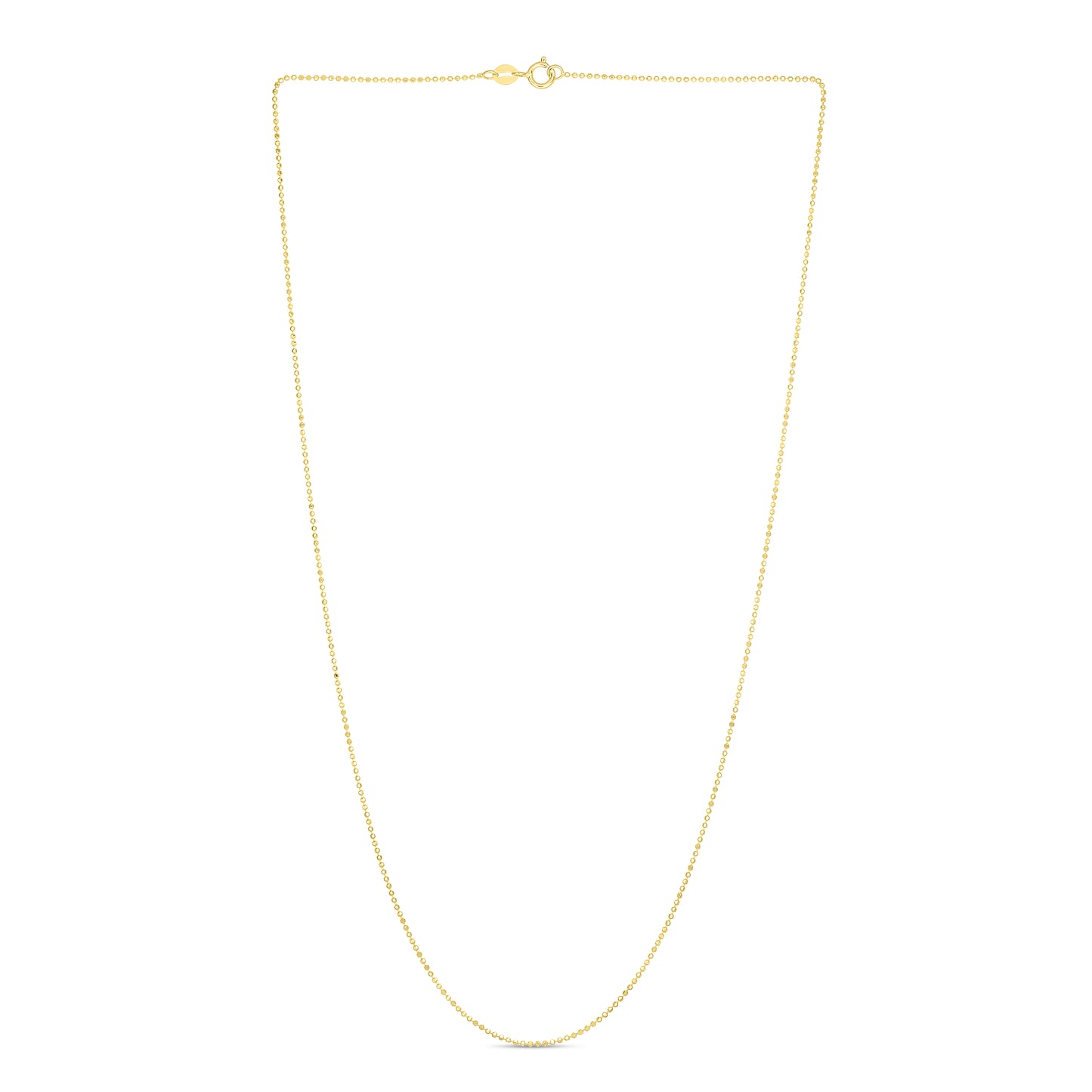 14K Gold 0.9mm Diamond Cut Bead Chain