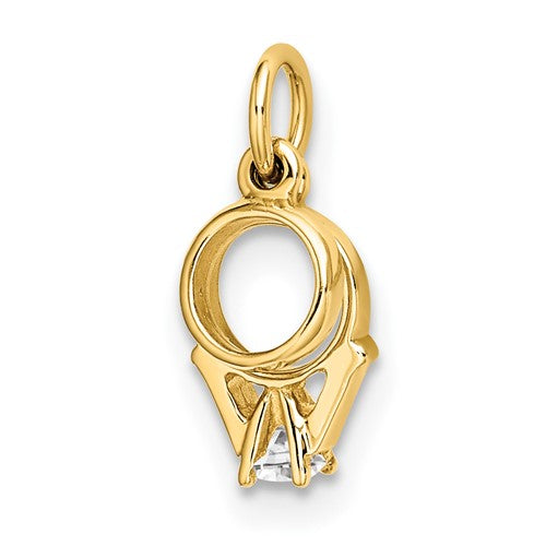Mini 3d Wedding Ring Charm in 14K Yellow Gold — 5mm