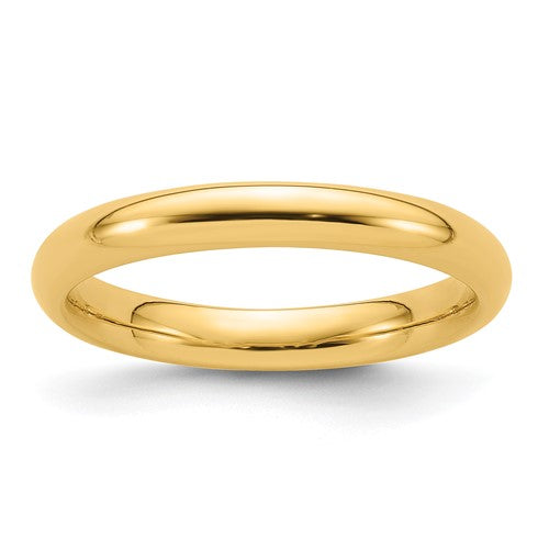 Comfort Fit Wedding Band in 14K Yellow Gold — 3mm, Size 12