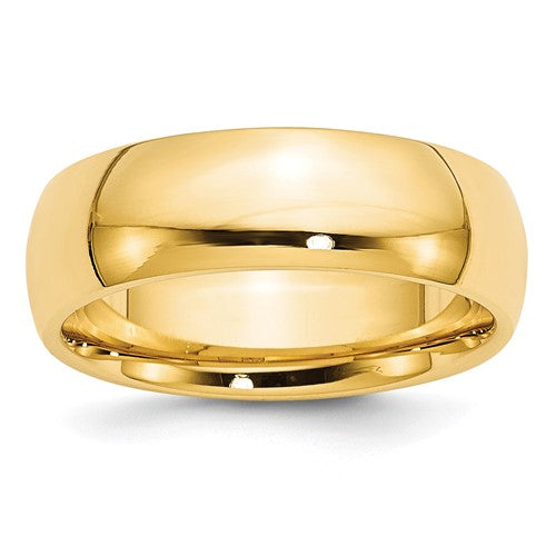 Comfort Fit Wedding Band in 14K Yellow Gold — 7mm, Size 12