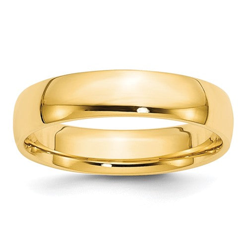 Comfort Fit Wedding Band in 14K Yellow Gold — 5mm, Size 8