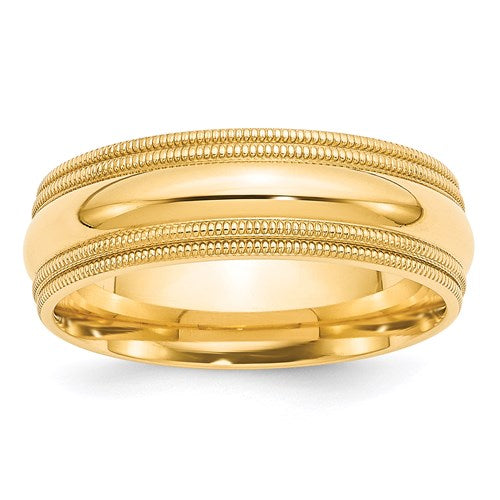 Comfort Fit Wedding Band in 14K Yellow Gold — 7mm, Size 13