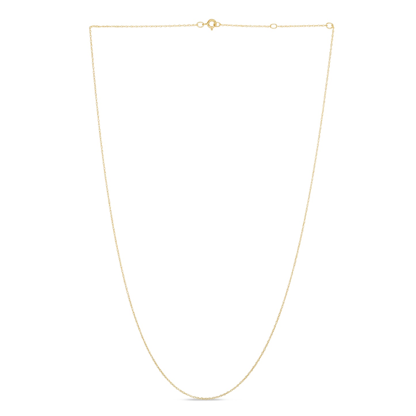 14K Gold .5mm Double Extendable Rope Chain
