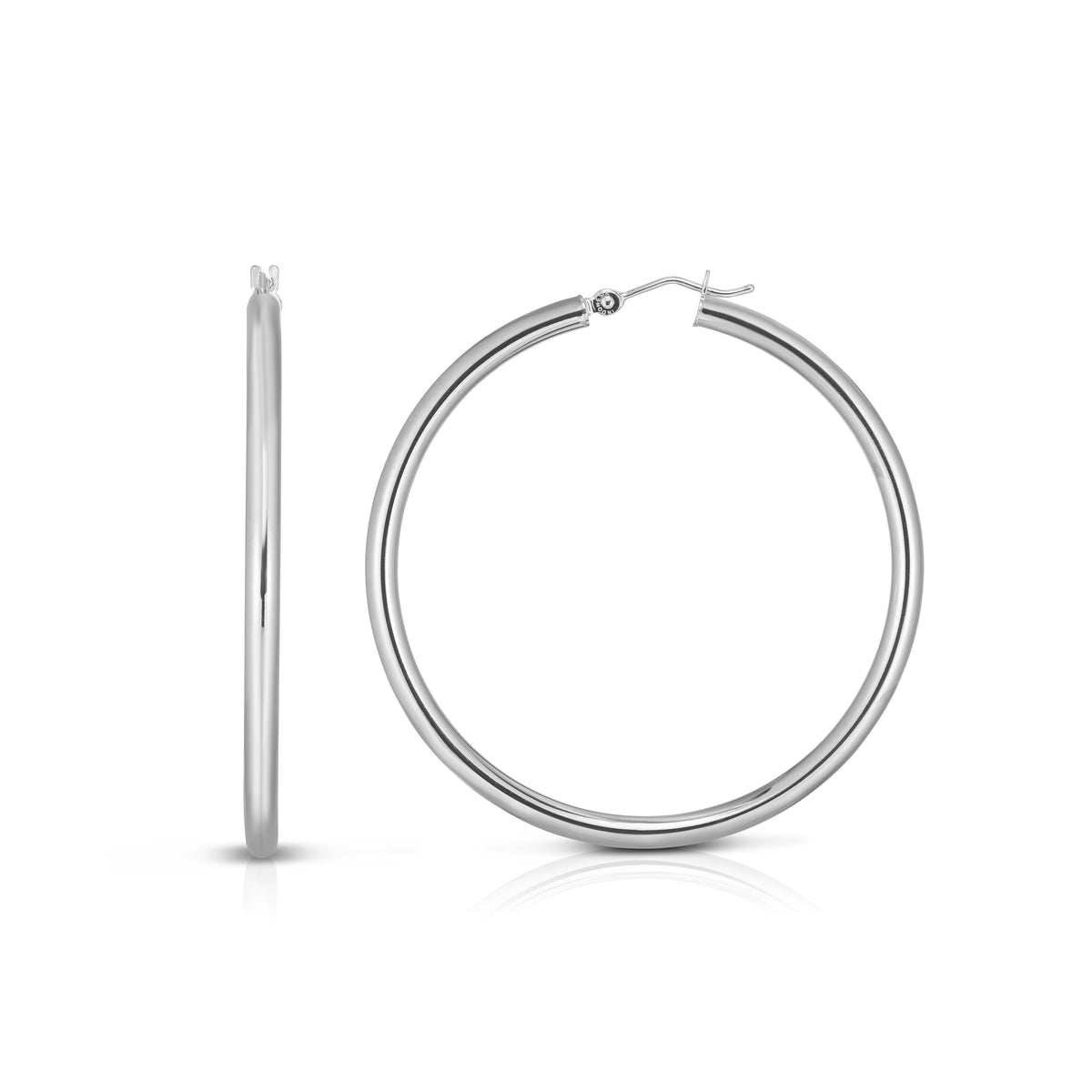 14K White Gold Earring