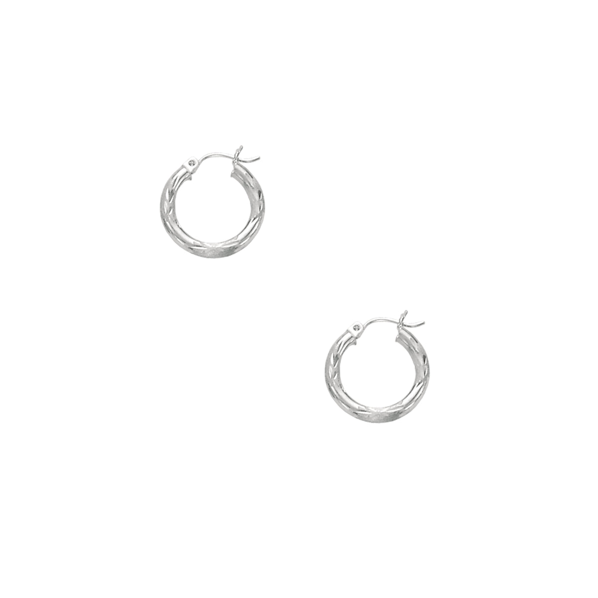 14K White Gold Earring