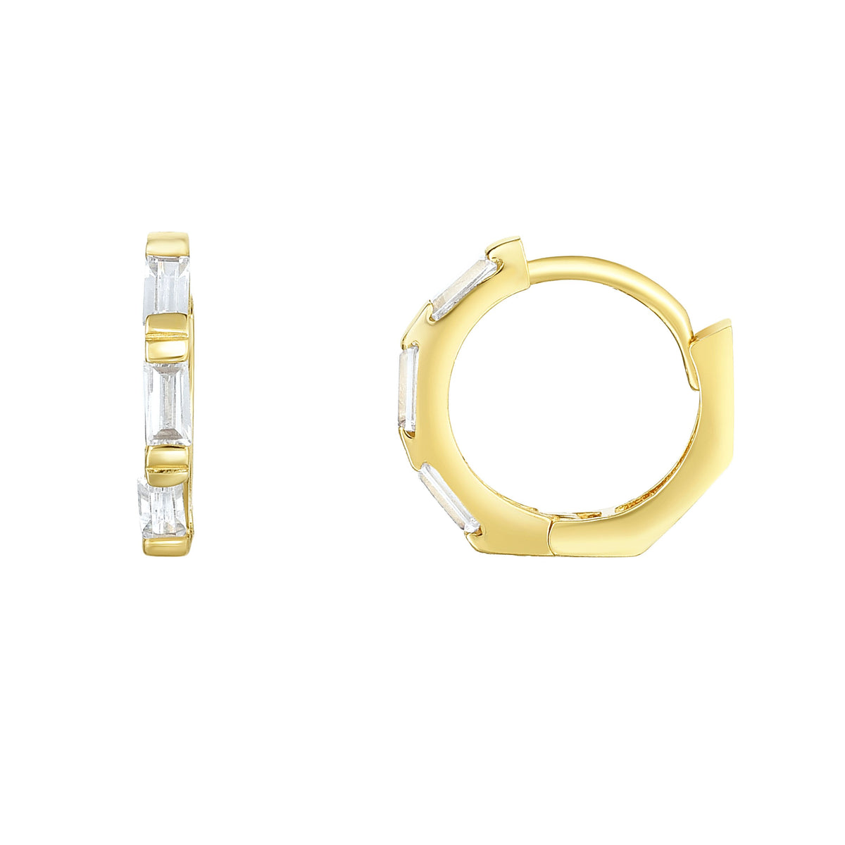 14K Yellow Gold Cubic Zirconia Earring