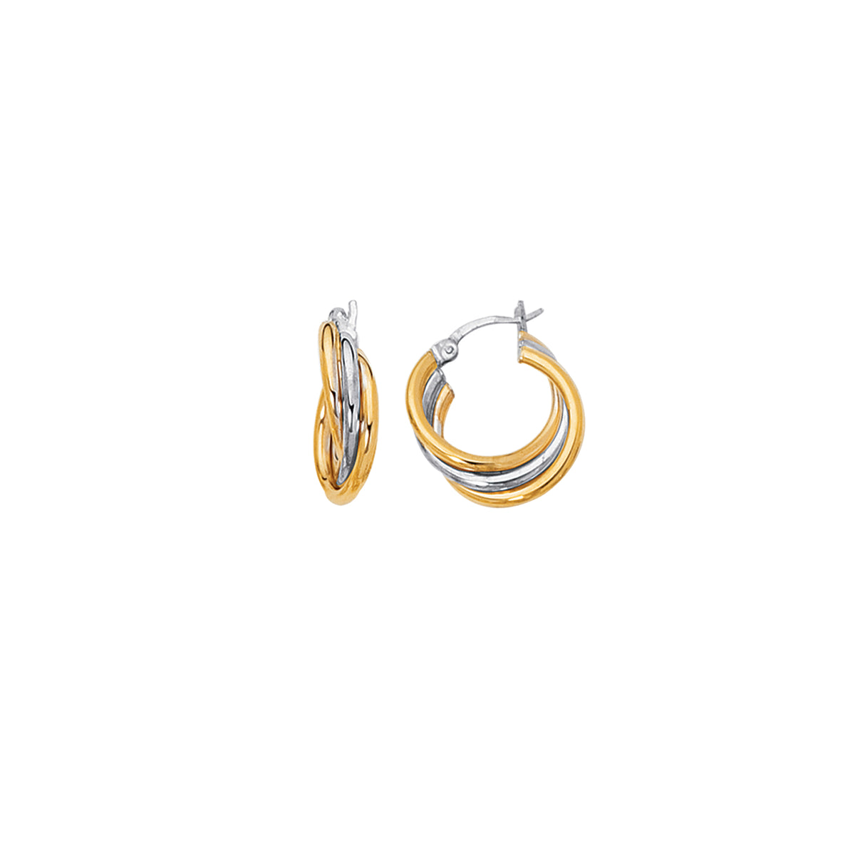 14K Two-Tone Gold Earring