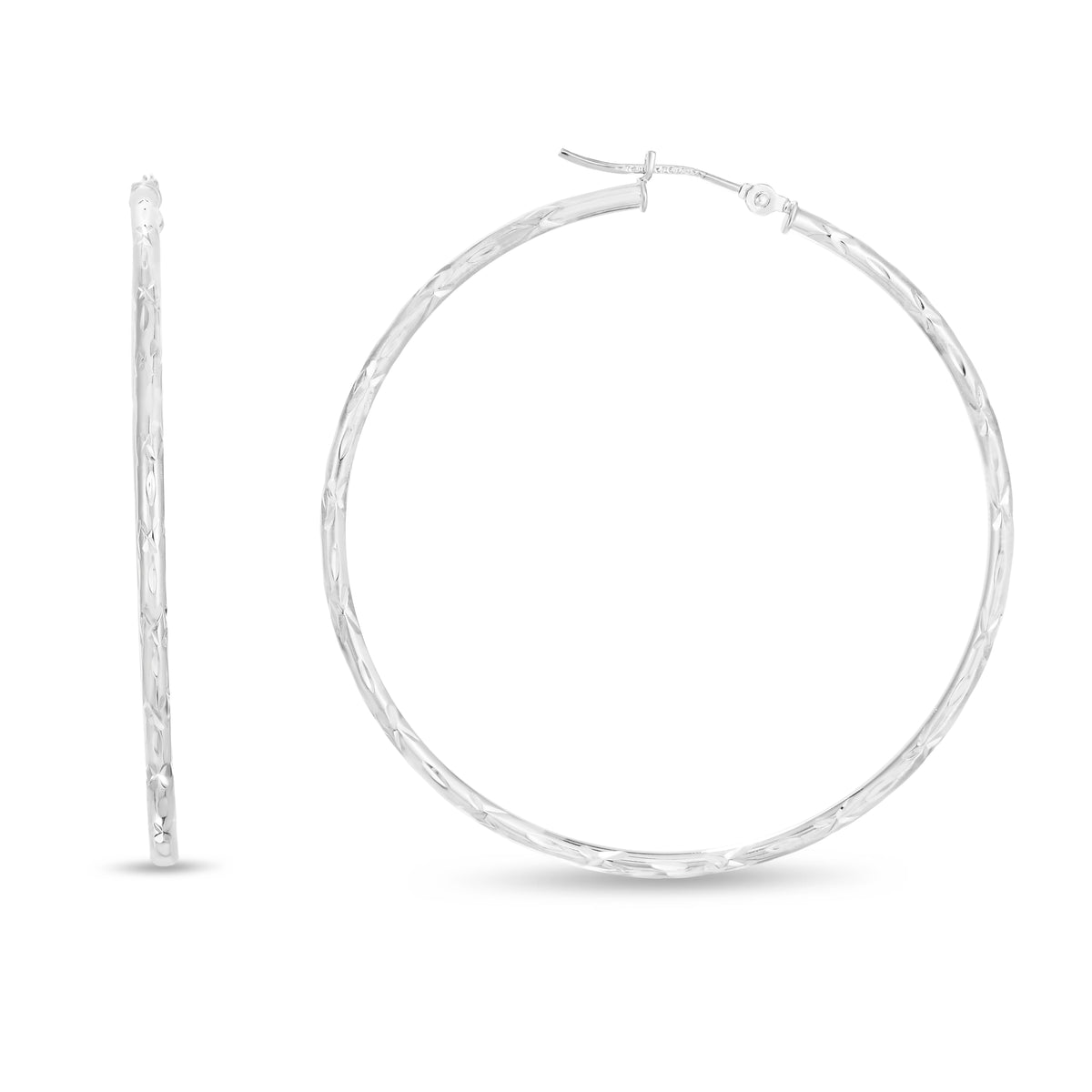 14K White Gold Earring