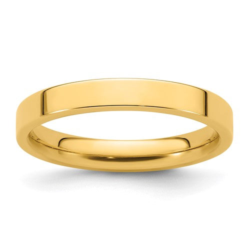 Flat Comfort Fit Wedding Band in 14K Yellow Gold — 3mm, Size 5