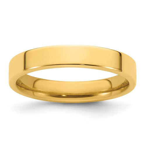 Flat Comfort Fit Wedding Band in 14K Yellow Gold — 4mm, Size 12.5