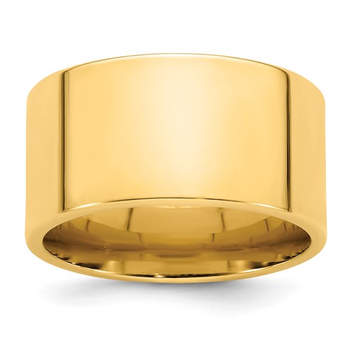 Flat Comfort Fit Wedding Band in 14K Yellow Gold — 12mm, Size 7.5