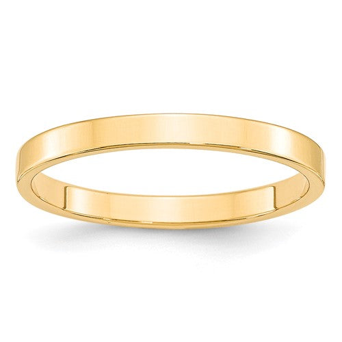 Flat Wedding Band in 14K Yellow Gold — 2.5mm, Size 4