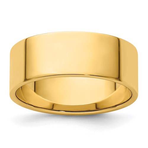 Flat Wedding Band in 14K Yellow Gold — 8mm, Size 9