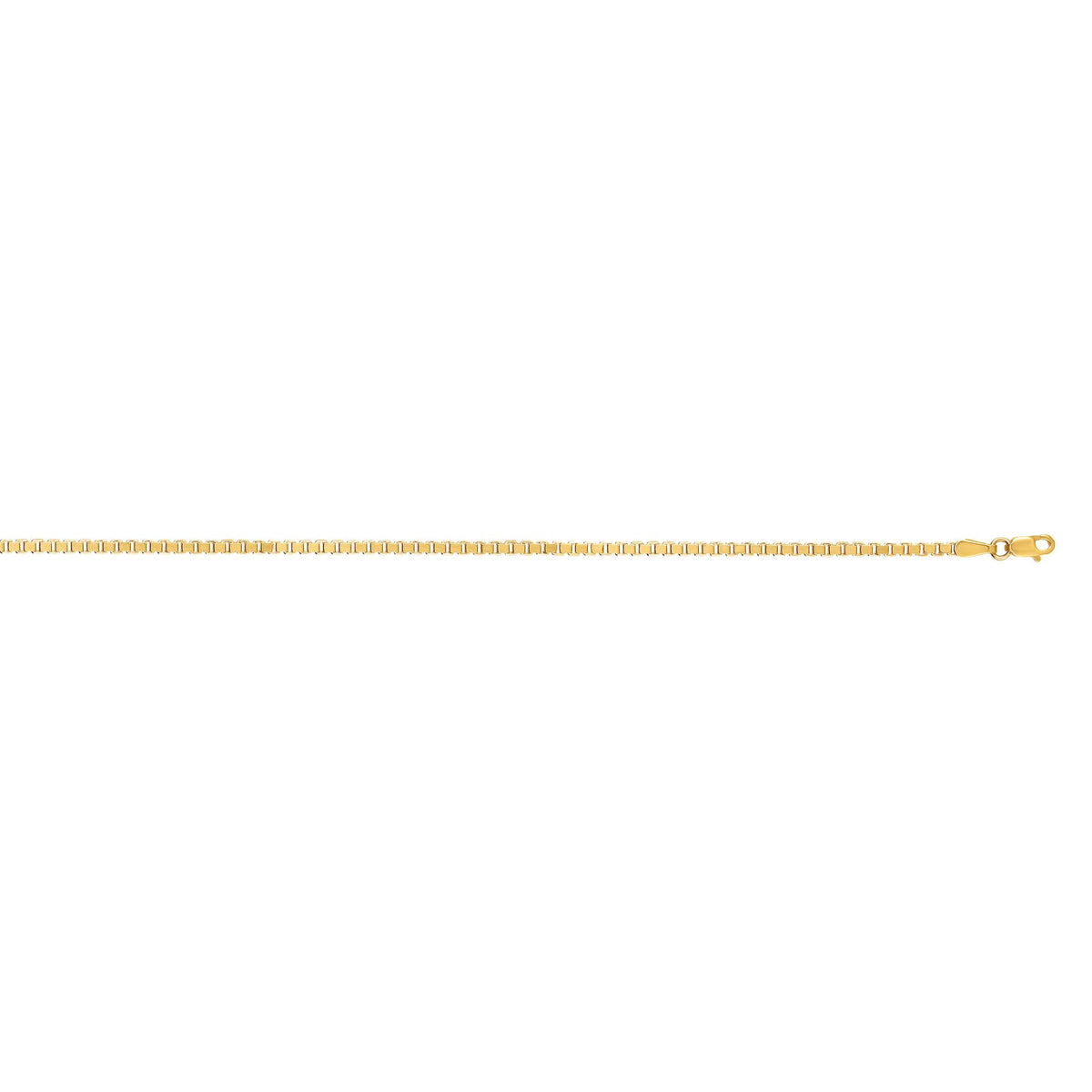 Semi-Solid Box Chain in 14K Yellow Gold — 22 Inches, 2.1mm