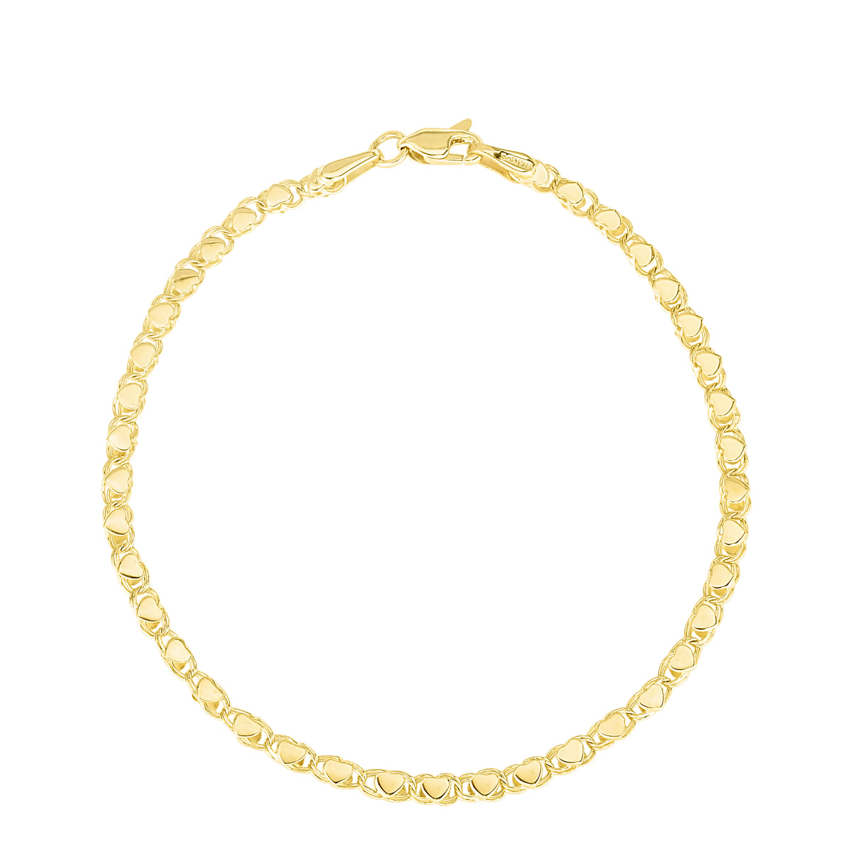 Heart Chain in 14K Yellow Gold — 3mm