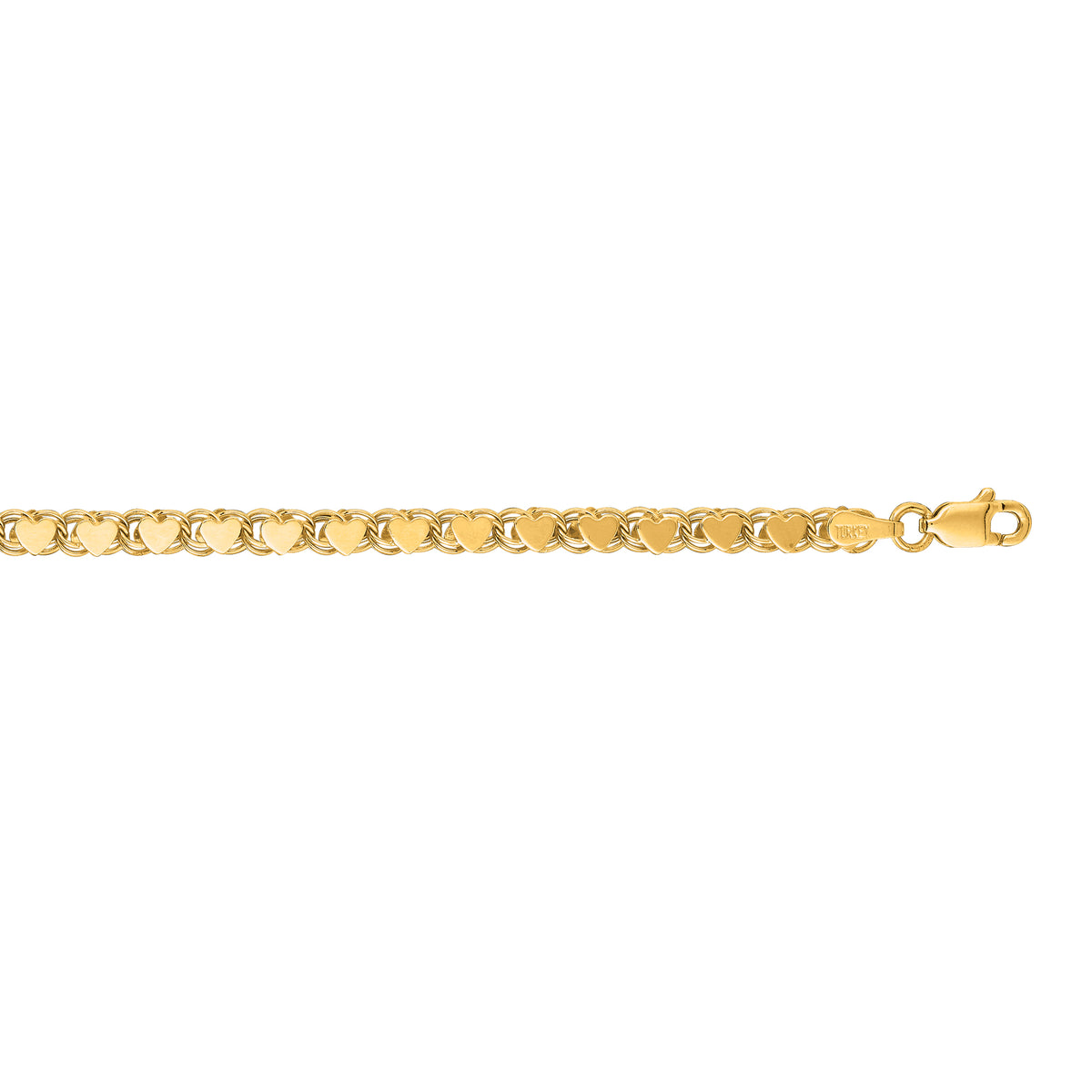 Heart Chain in 14K Yellow Gold — 3.2mm