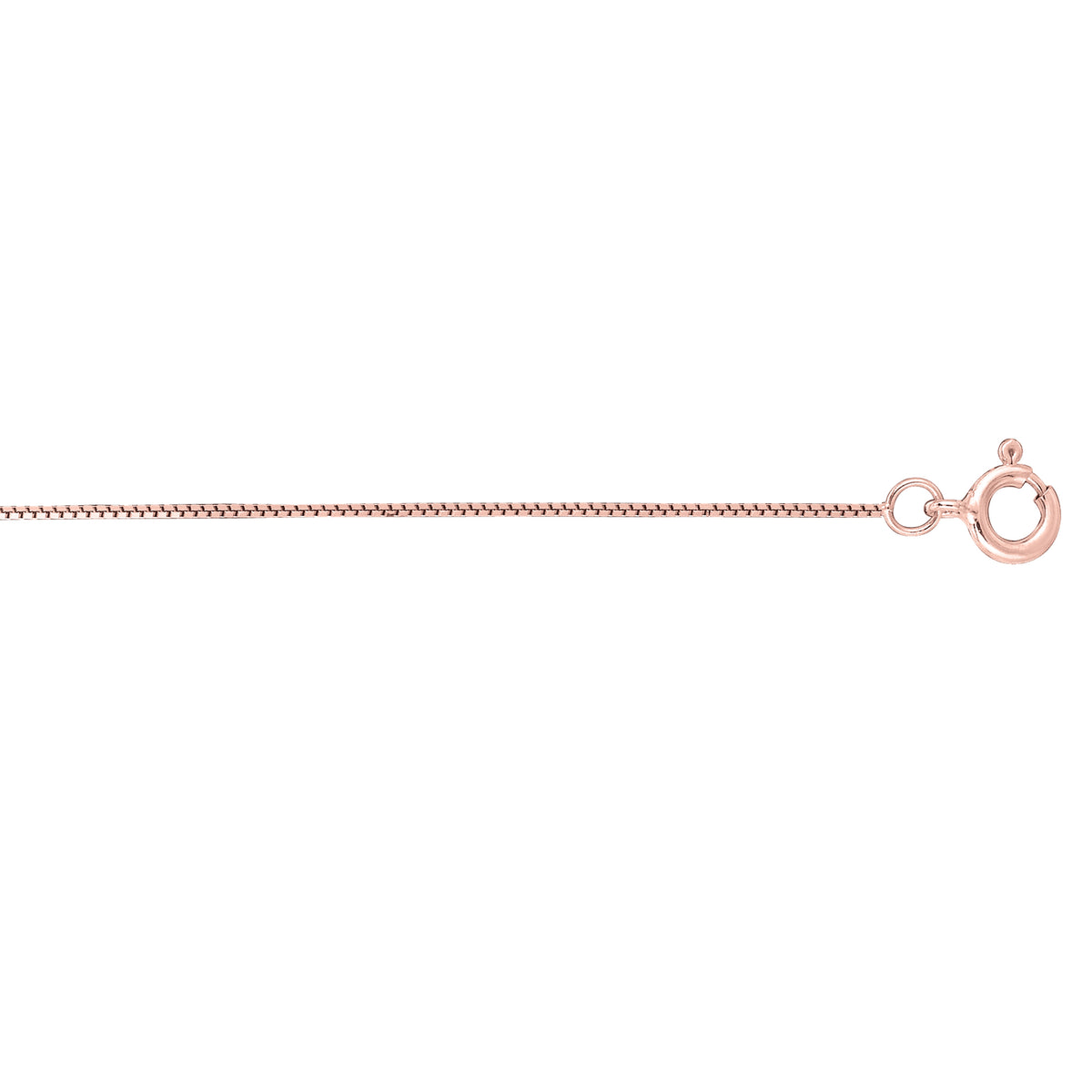 Classic Box Chain in 14K Rose Gold — 24 Inches, 0.6mm
