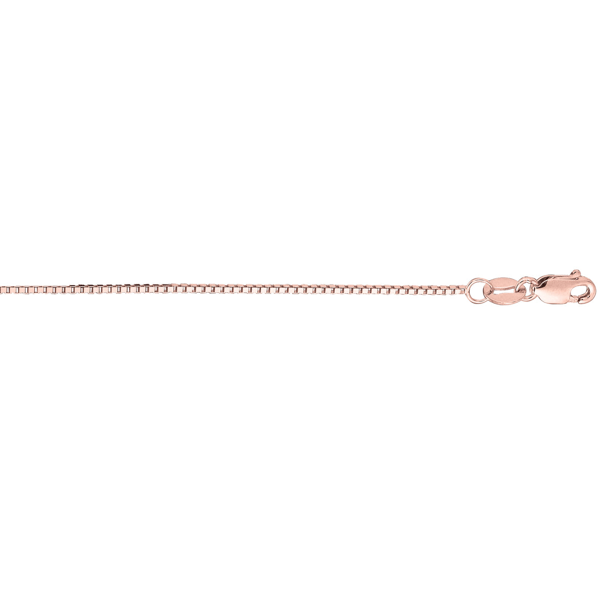 Classic Box Chain in 14K Rose Gold — 18 Inches, 0.73mm