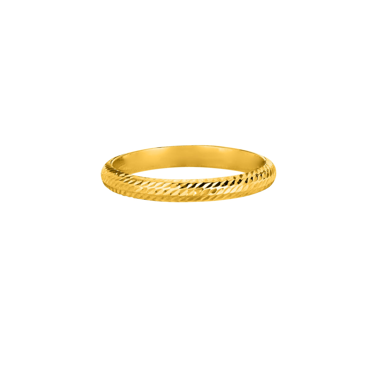 Diamond Cut Wedding Band in 14K Yellow Gold