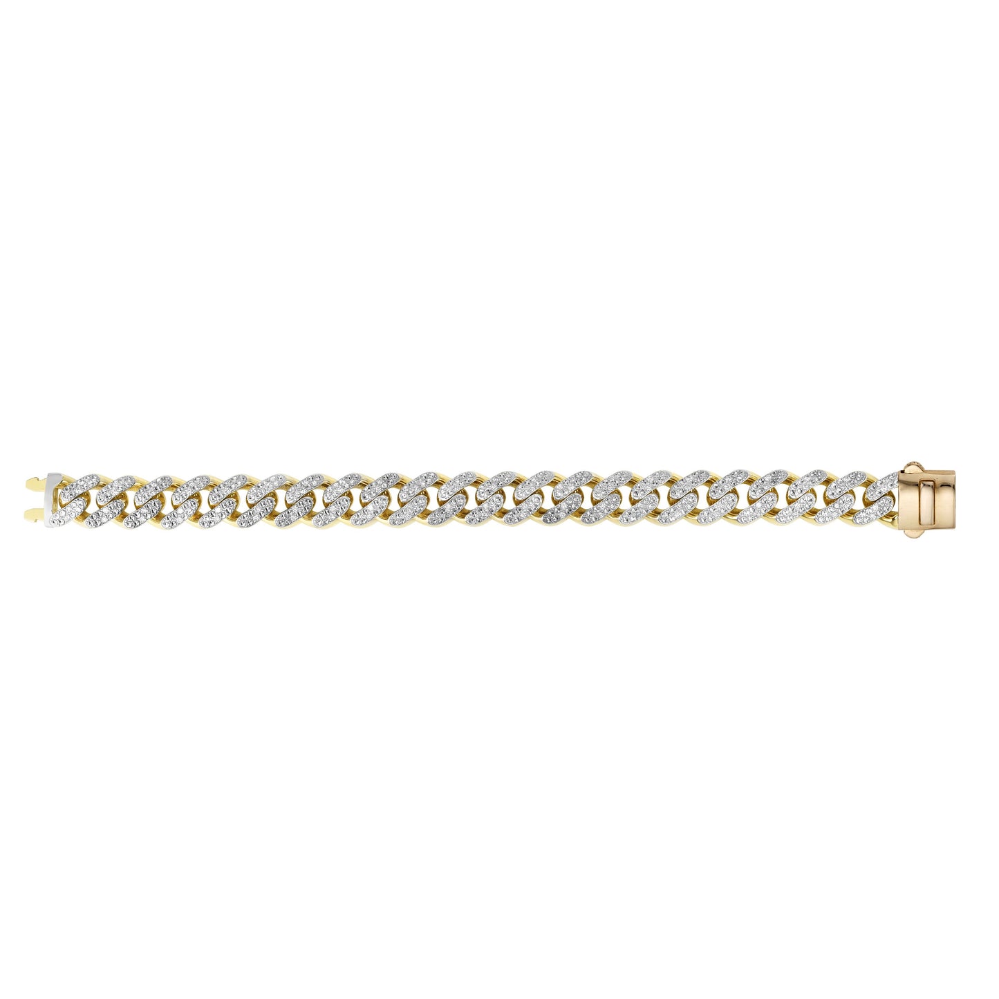 14K Gold 13.5mm Lite Miami Cuban with Diamonds