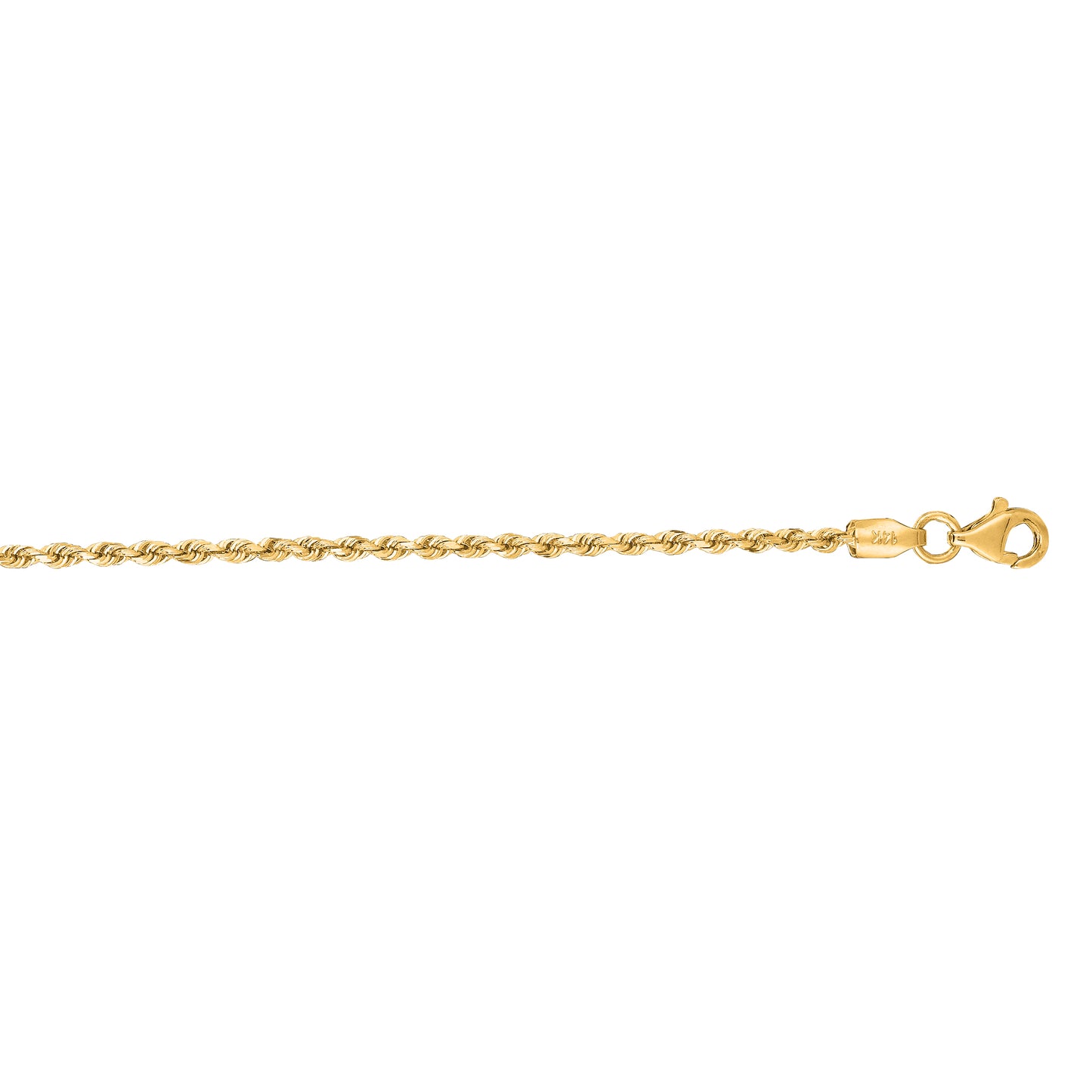 Royal Rope Chain in 14K Yellow Gold — 10 Inches, 2mm
