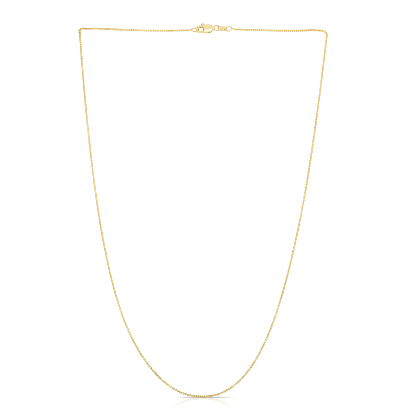 14K Gold .6mm Round Wheat Chain