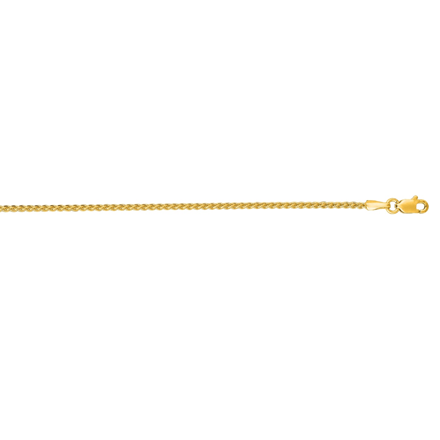 14K Gold 1.5mm Round Wheat Chain