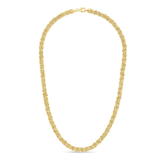 14K Gold 6mm Byzantine Necklace