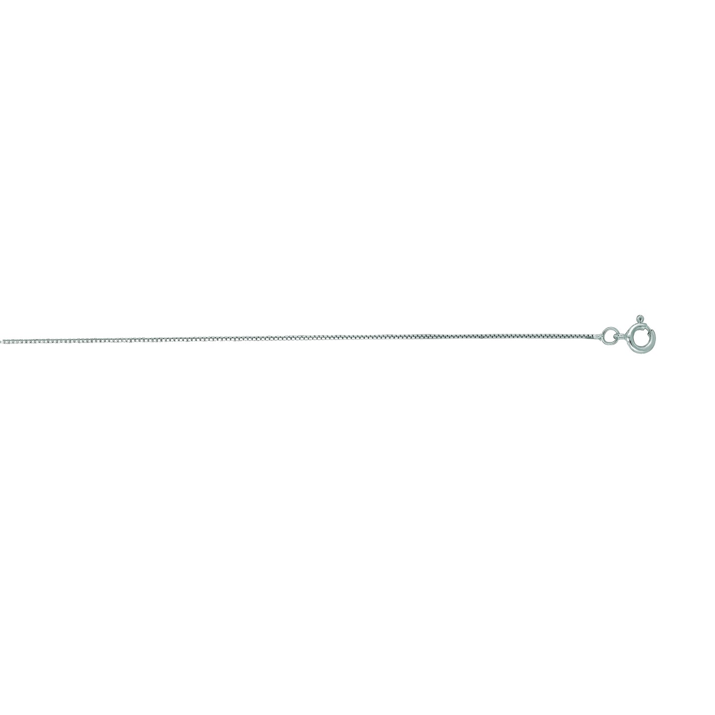 Classic Box Chain in 14K White Gold — 16 Inches, 0.6mm