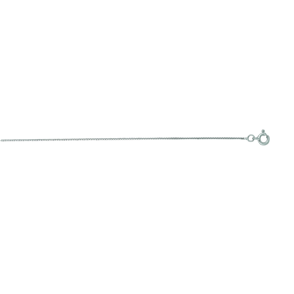 Classic Box Chain in 14K White Gold — 24 Inches, 0.6mm