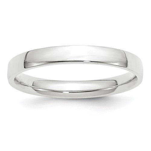Comfort Fit Wedding Band in 14K White Gold — 3mm, Size 6