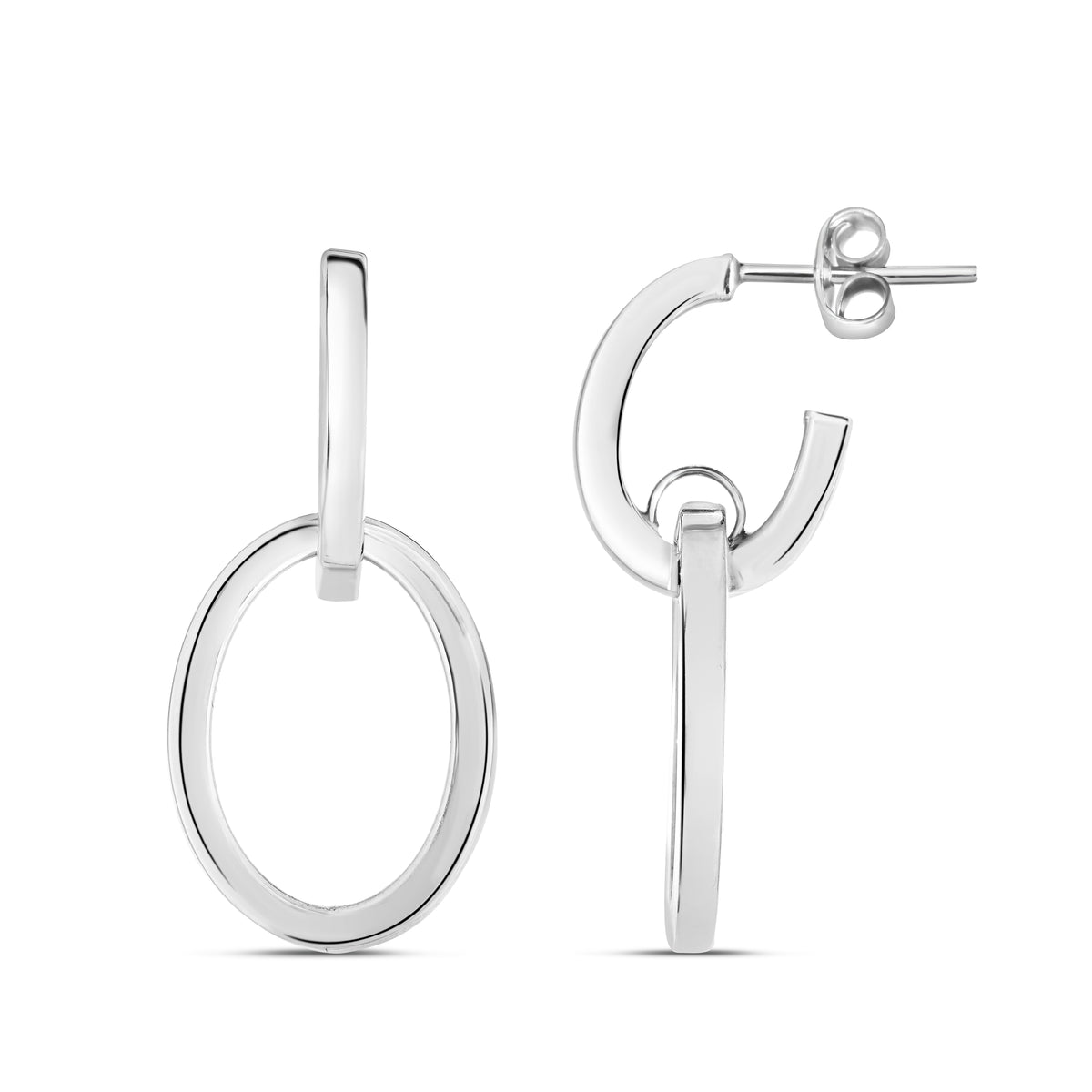 14K White Gold Earring